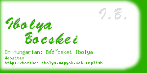 ibolya bocskei business card